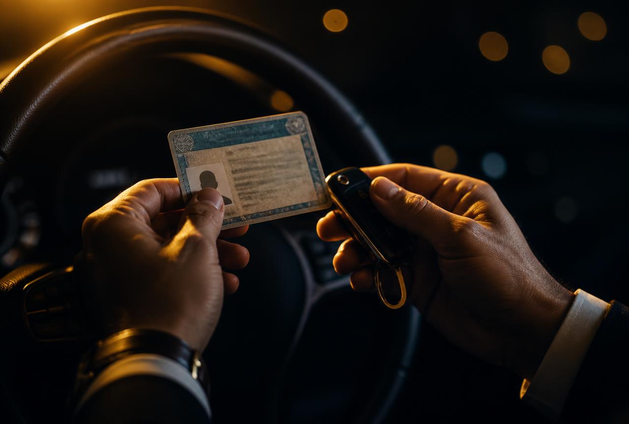 Condutor com CNH e chave do veículo — advocacia de trânsito